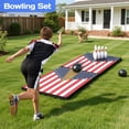 thumbnail image 5 of Portable Cornhole Sets with 8 Bean Bags, 3 in 1 Cornhole Boards Set with Ring Toss & Bowling Game, Segmart Wooden Cornhole Sets with Carrying Bags for Backyard, Beach, Party, 5 of 8