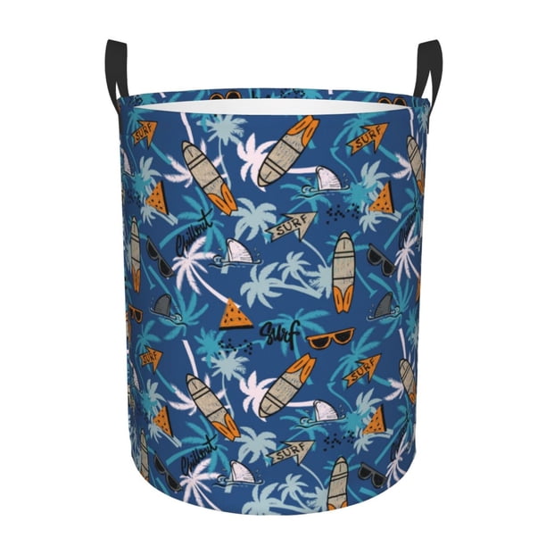 Fotbe Hawaiian Style Cesto de Ropa con Asas, Cesto Impermeable de Gran Capacidad, Bolsa de Lavado para Dormitorio, Cesto de Ropa con Ruedas y Asas-Medium
