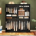 thumbnail image 5 of Homieasy 36'' Walk-in Closet Organizer System with 2 Hanging Rods and Adjustable Shelves, Black, 5 of 11