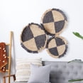 thumbnail image 2 of DecMode Brown Rattan Boho Style Wall Decor, Set of 3, 2 of 8