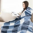 thumbnail image 5 of Wovilon Double Sided Fleece Plaid Blanket Printed Flannel Sofa Blanket Office Heavy Blanket Gift Blanket, 5 of 6