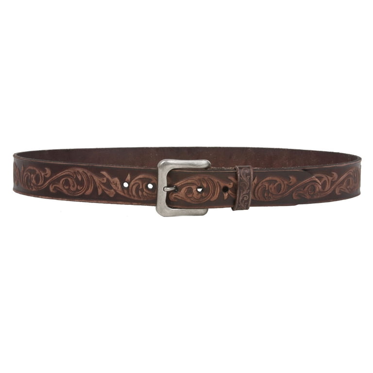 Vintage Cowhide Belt Handmade Cowhide Leather Belt: Vintage Engraved Copper  main image 4