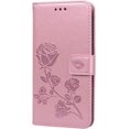 thumbnail image 2 of Wallet Case for iPhone 13 (Not fit iPhone 13 Pro),Classic Rose Flower Pattern Shockproof PU Leather Case with Strong Magnetic Clasp and Card Slots Holder Cover for iPhone 13 MG Pink, 2 of 8