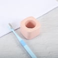 thumbnail image 2 of Unique Bargains Square Mini Ceramic Toothbrush Holder Pink 2.20"x2.20"x1.73" Electric Toothbrush Holder for Bathroom, 2 of 8