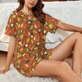 thumbnail image 4 of Fotbe Squirrel Maple pine nut Print Pajama Set for Women 2 Piece Loungewear Short Sleeve Tops and Shorts Set Soft Sleepwear-Large, 4 of 7