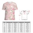 thumbnail image 2 of Flamingo Pattern Womens Tops Women's Fashion Casual Short Sleeve Flower Print Round Neck Pullover Top Blouse, 2 of 6