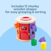 Melissa & Doug Match and Roll Wooden Shape Sorter Skill-Building Learning Toy With 13 Pcs