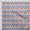 thumbnail image 4 of oneOone Cotton Jersey Medium Blue Fabric Birds Rooster Dress Material Fabric Print Fabric By The Yard 58 Inch Wide, 4 of 5
