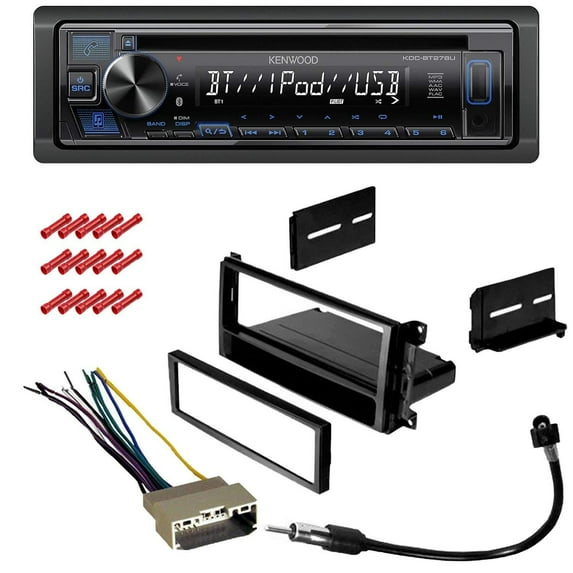 KIT8099 Kenwood Car Stereo with Bluetooth for 2011-2014 Chrysler 200 w/ Single DIN Car Stereo Installation Kit CD/AM/FM Receiver USB Aux, Dual Phone Connection, Pandora/Spotify/iHeartRadio Control
