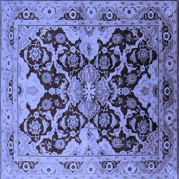 Ahgly Company Indoor Square Oriental Blue Traditional Area Rugs, 7' Square