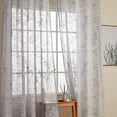 thumbnail image 5 of Topfinel Linen Textured Sheer Curtains 63 inch Length Floral Printed Grommet Window Curtains for Bedroom Living Room,Light Filtering Off Grey Semi Sheer Window Treatments, Grey,52 x 63 inch，2 Panels, 5 of 7