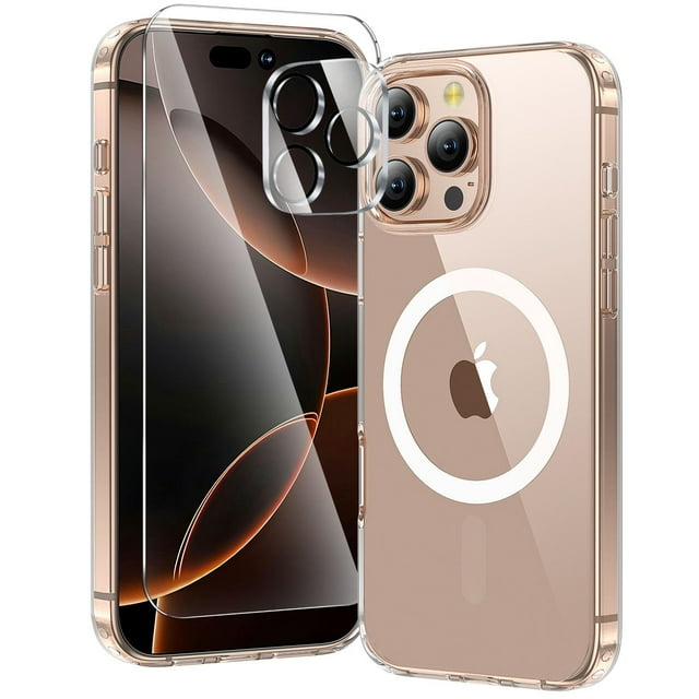Funda de teléfono Toushion 3 en 1 para iPhone 16 Pro Clear con MagSafe