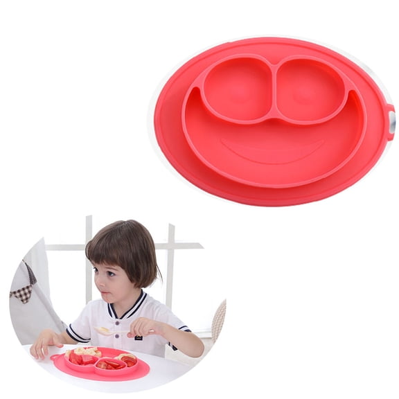 EASTIN 100% Silicone Suction Plate with Built-in Placemat for Toddlers + Preschoolers - Divided Plate - Dishwasher Safe