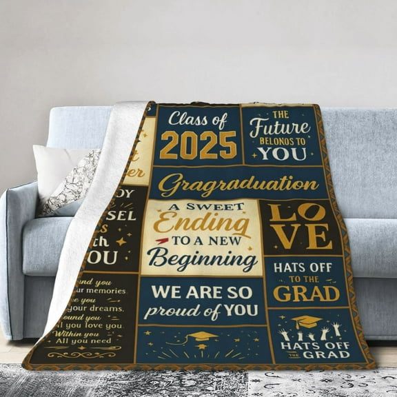 2025 Graduation Gifts Blanket,Graduation Gifts for Her Him, Class of 2025 High School College Masters Degree Doctorate PHD Gifts 50x40