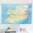 thumbnail image 1 of Ireland Map Tapestry, Demonstration of Irish Region European Travel Guide Elements, Fabric Wall Hanging Decor for Bedroom Living Room Dorm, 2 Sizes, Pale Blue and Multicolor, by Ambesonne, 1 of 1