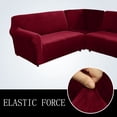thumbnail image 5 of SHANNA Velvet L Shape 7 Seater Sofa Cover, L Shape Couch Covers Corner Sectional Couch Sofa Slipcover Furniture Protector, Burgundy, 5 of 8