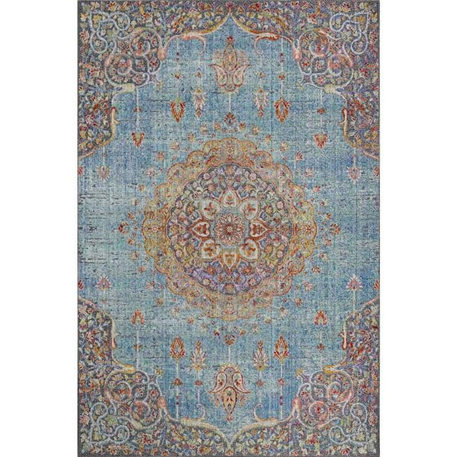 Trans-Ocean Imports BEA45734204 37 x 59 in. Liora Manne Beaux Circle Medallion Indoor Rug Wilton Woven Rug - Aqua