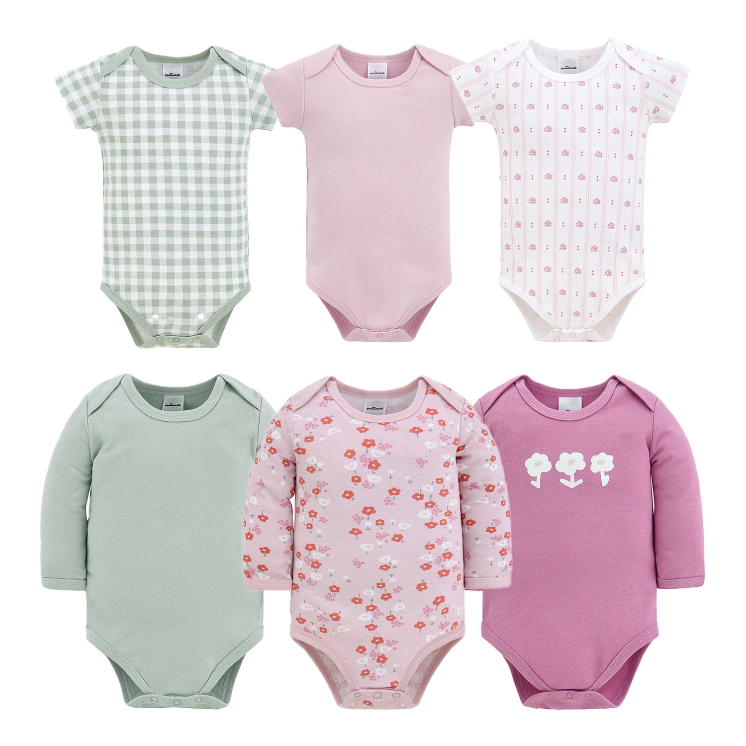The Peanutshell Baby Girl Clothes, Cherry Blossom Check Baby Clothes Set, 0-3 Months, 23-Piece