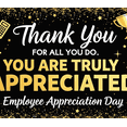 thumbnail image 3 of LUUFILx Black Background Banner with Gold Glitter Elements Thank You Message Employee Appreciation Day, 3 of 7