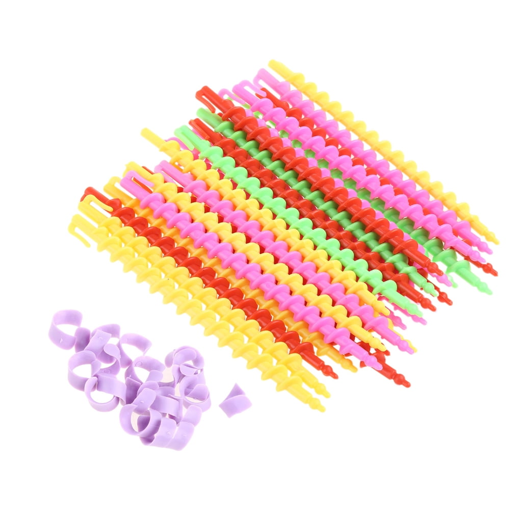 1Bag Long Plastic Styling Barber Salon Tool Hairdressing Spiral Hair