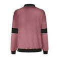 thumbnail image 3 of POIUYTR Women's Bomber Jacket Casual Loose Long Sleeve Zip Up Outerwear Lightweight Windbreaker Coat with Pockets 2024 Fall Fashion Clothes, 3 of 5