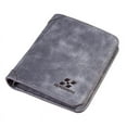 thumbnail image 1 of Cartera para hombre, billetera corta de cuero esmerilado, billetera vertical retro de tres pliegues, billetera con múltiples tarjetas, esperando a los jóvenes, 1 of 4