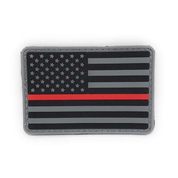 Thin Red Line USA American Flag America Morale Patch PVC Fire EMS Tactical