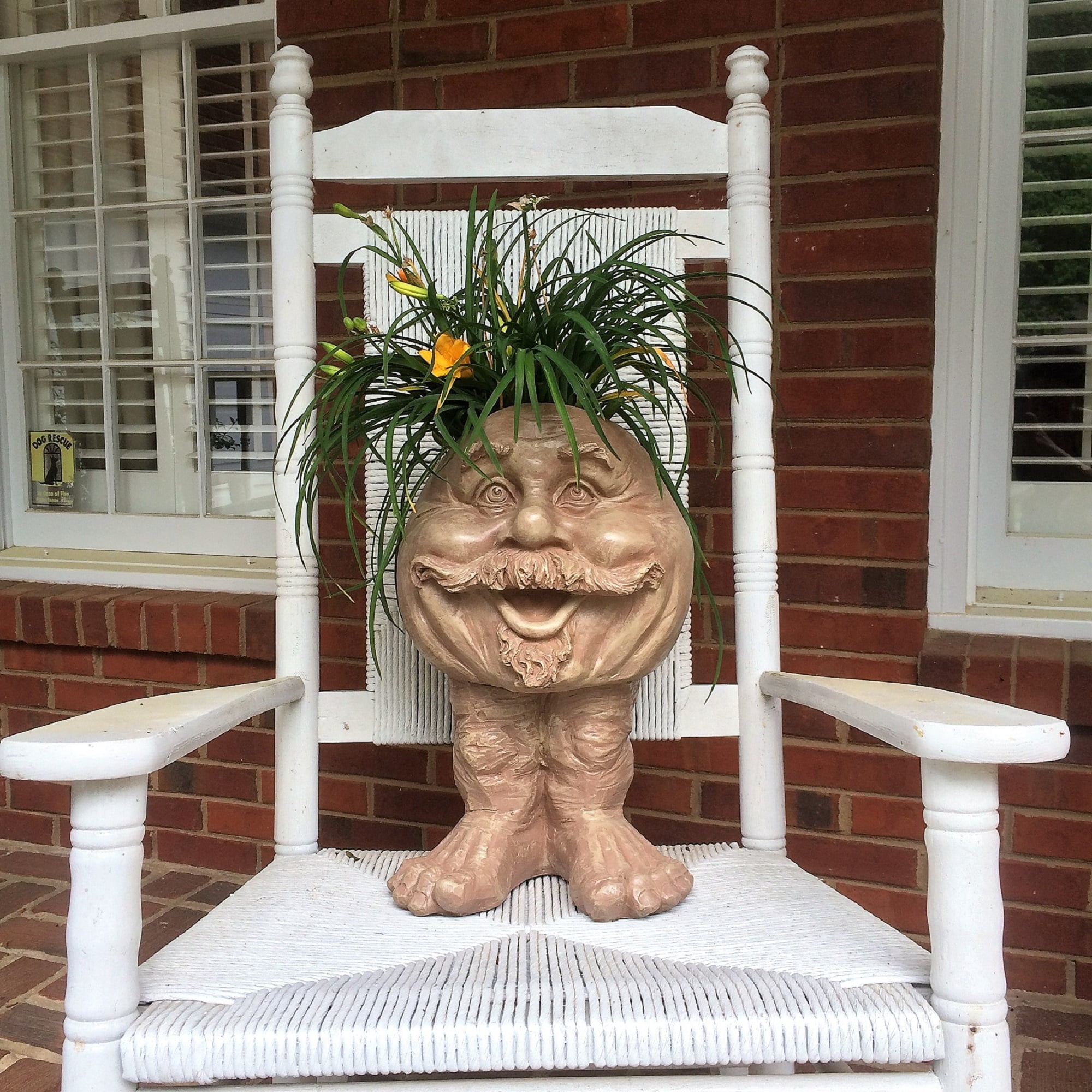 Homestyles Stone Wash Uncle Nate the Muggly Face Humorous Statue Planter Pot