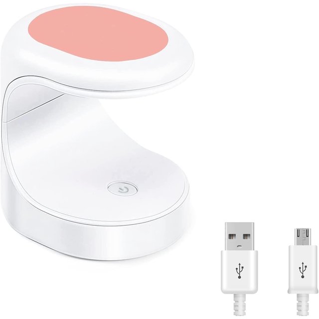 Mini lámpara LED ultravioleta para uñas, mini lámpara ultravioleta para gel, secador de uñas, lámpara ultravioleta portátil para manicura, secado rápido para salón de uñas casero (rosa)