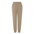 thumbnail image 4 of Women Sport Pants 2024 Fall Winter Fleece Elastic High Waisted Sweatpant Comfy Trousers Lightweight Joggers Pants with Pockets, 4 of 6