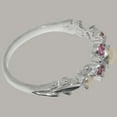 thumbnail image 4 of LBG British Made Solid 14k White Gold ring with Cultured Pearl & Ruby Womens Engagement Ring - 33 size options - Size 9.75, 4 of 7