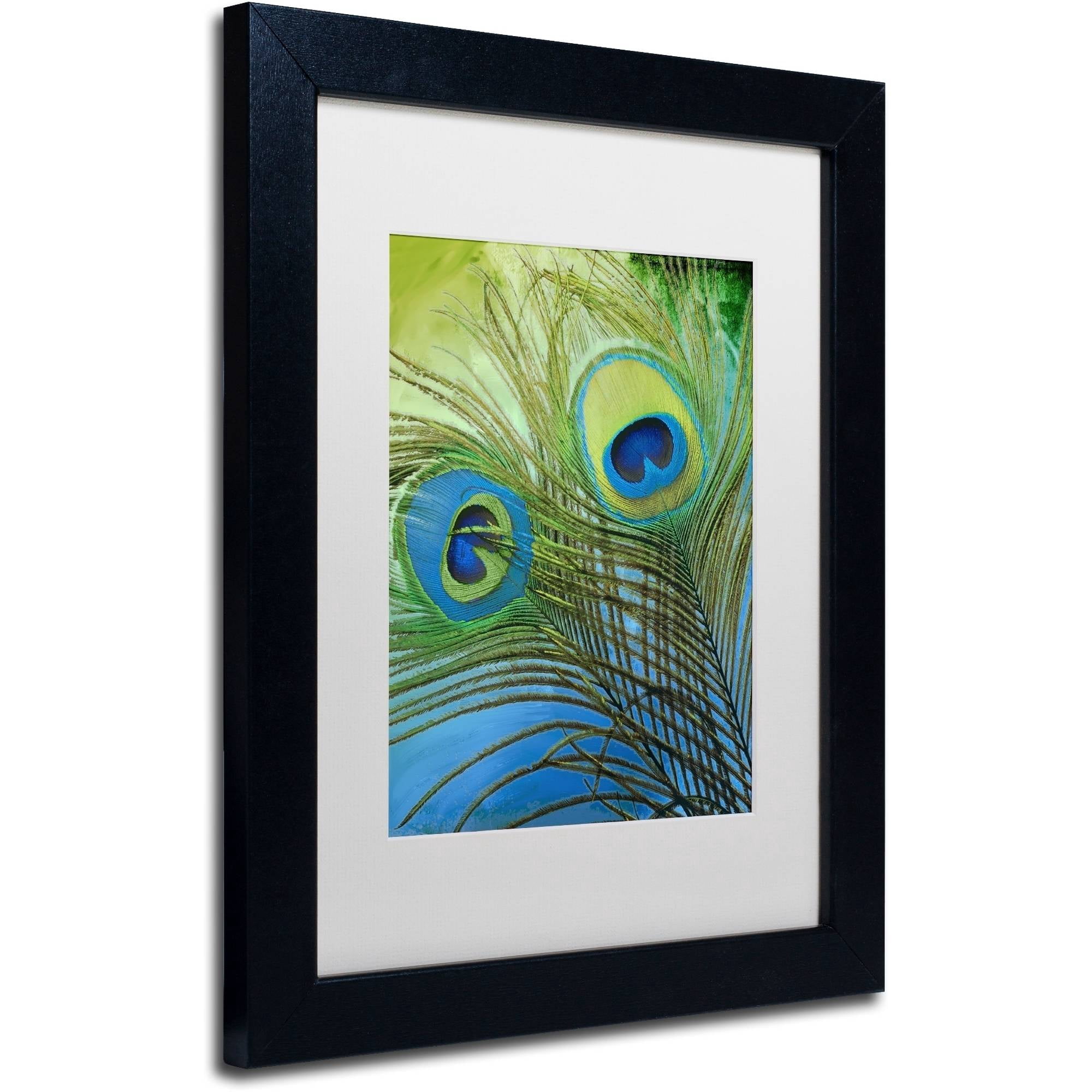 Trademark Fine Art "Peacock Candy I" Canvas Art by Color Bakery White Matte, Black Frame