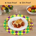 thumbnail image 4 of Green Purple Plaid Round 13 Inch Placemats Set of 6, Modern Geometric Minimalist Checkered HeatResistant Non Slip Place Mats for Dining Table, Wipeable Braided Kitchen Table Mats for Housewarming, 4 of 9