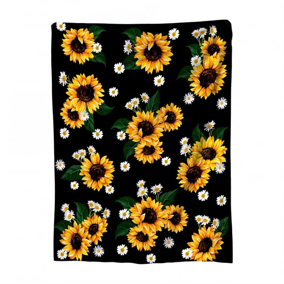 AUQ Throw Blanket,Radiant Flower Design Cute Blanket,Bright Cozy Throw Bed Blanket,Style1,78*78in