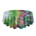 thumbnail image 5 of Colorful Tie Dye Pattern Round Tablecloth 60"x60",Wrinkle Wipeable Table Cloth for Kitchen Dining Room Picnic Patio Party, 5 of 6