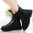 thumbnail image 6 of Lutiedan Girls Ankle Boots with Side Zipper Comfort Slip-Resistant Shoes Bow Decor Princess Boots for Toddler Little Big Kids,Black,27, 6 of 7