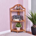 thumbnail image 2 of Gymax 3 Tier Bamboo Free Standing Corner Rack Tower Organizer Shelving Shelf Storage, 2 of 9