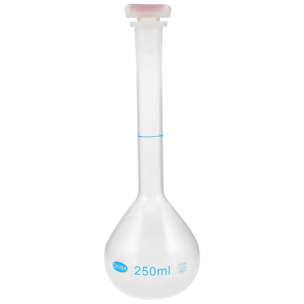 Matraz aforado de cuello alto para laboratorio, matraz volumétrico de precisión para ciencia, botella de muestreo de líquidos precisa, botella de medición química para química (250 ml)