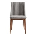 thumbnail image 5 of Armen Living Wade Mid-Century Dining Chair in Walnut Finish and Gray Fabric (Set of 2), 5 of 11