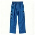 thumbnail image 4 of Fengqque Men's Cargo Pants Casual Straight Leg Sweatpants Drawstring Elastic Waist with Pockets Hiking Pants Blue XL(XL), 4 of 8