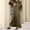 Army Green, variant on Fiudx Women's Dresses Summer Boho Solid Print V-Neck Long Dress Leisure Slim Fit Short Sleeve Sundress Todays Clearance Deal