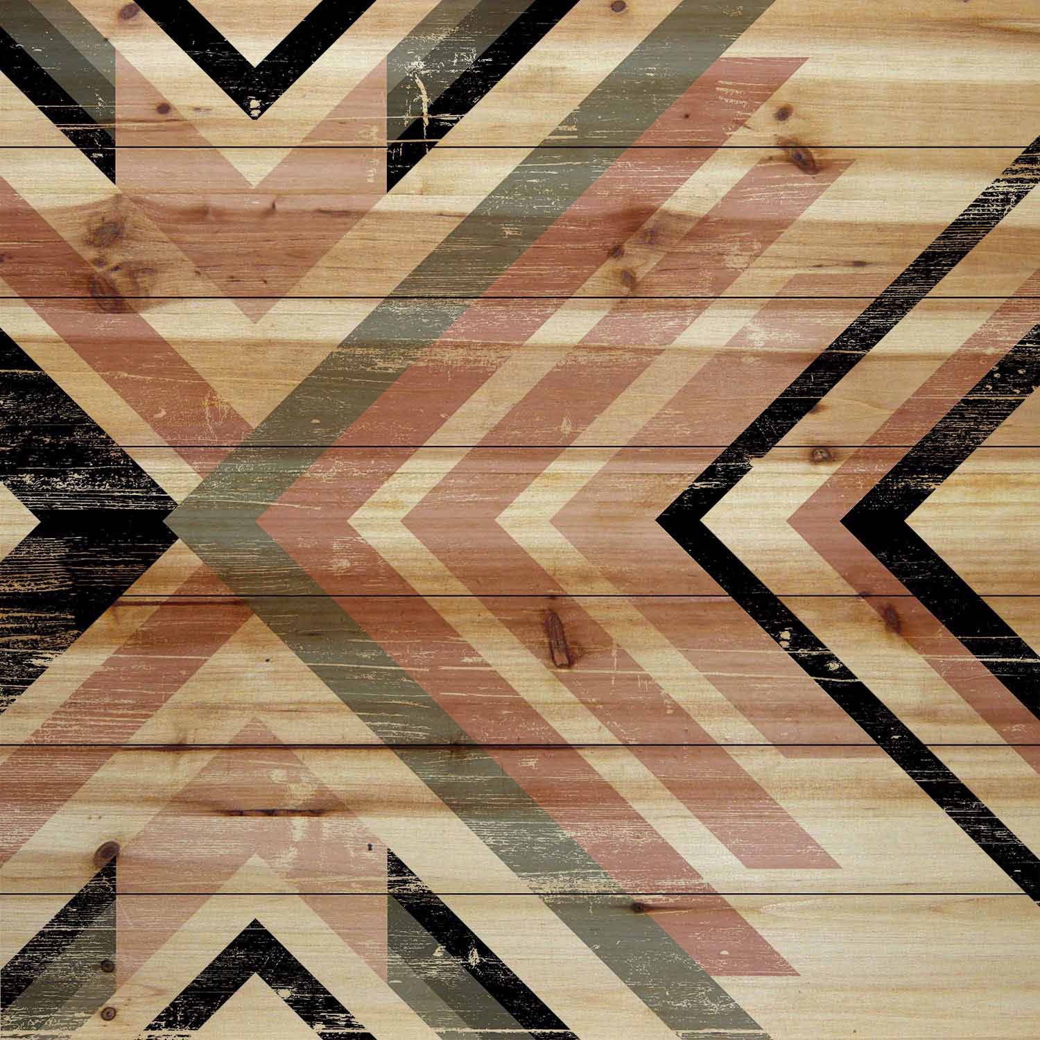 "Dueling Direction" Painting Print on Natural Pine Wood