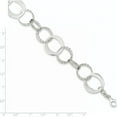 thumbnail image 3 of Sterling Silver Polished And Textured Circle Link Bracelet (7.5 X 19) Made In India qg3327-7.5, 3 of 5
