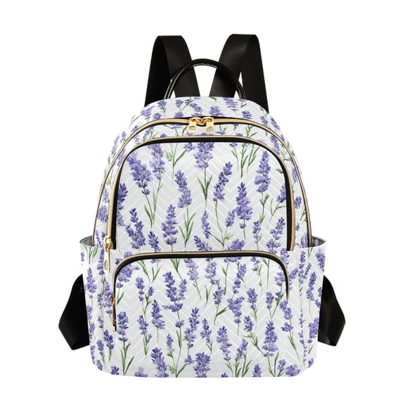 FORMRS Mini Backpack Purse for Women Quilted Travel Daypack Casual Shoulder Bag, Watercolor Lavender Pattern