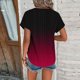 thumbnail image 5 of mfyjkho Tops Para Mujer, Camiseta De Manga Corta Con Cuello Redondo Y Dobladillo Curvo Estampada A La Moda Para Mujer Tops De Tallas Grandes L, 5 of 7
