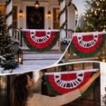 thumbnail image 5 of Christmas Half Circle Porch Banner, Red Green White Pleated Fan Bunting with Holiday Pattern, for Front Door Porch Balcony Railing Window Party Decoration, 35.43 x 17.72 Inch, 5 of 8
