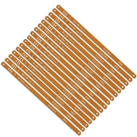 Wideskall 12" inch 24 TPI High Speed Steel Replacement Hacksaw Blades Pack of 16