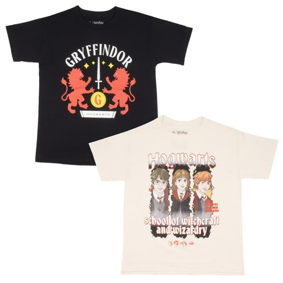 Harry Potter Short Sleeve T-Shirts for Boys 2-Pack, Boys Tees 2-Pack Bundle Set (Sizes 4-18)