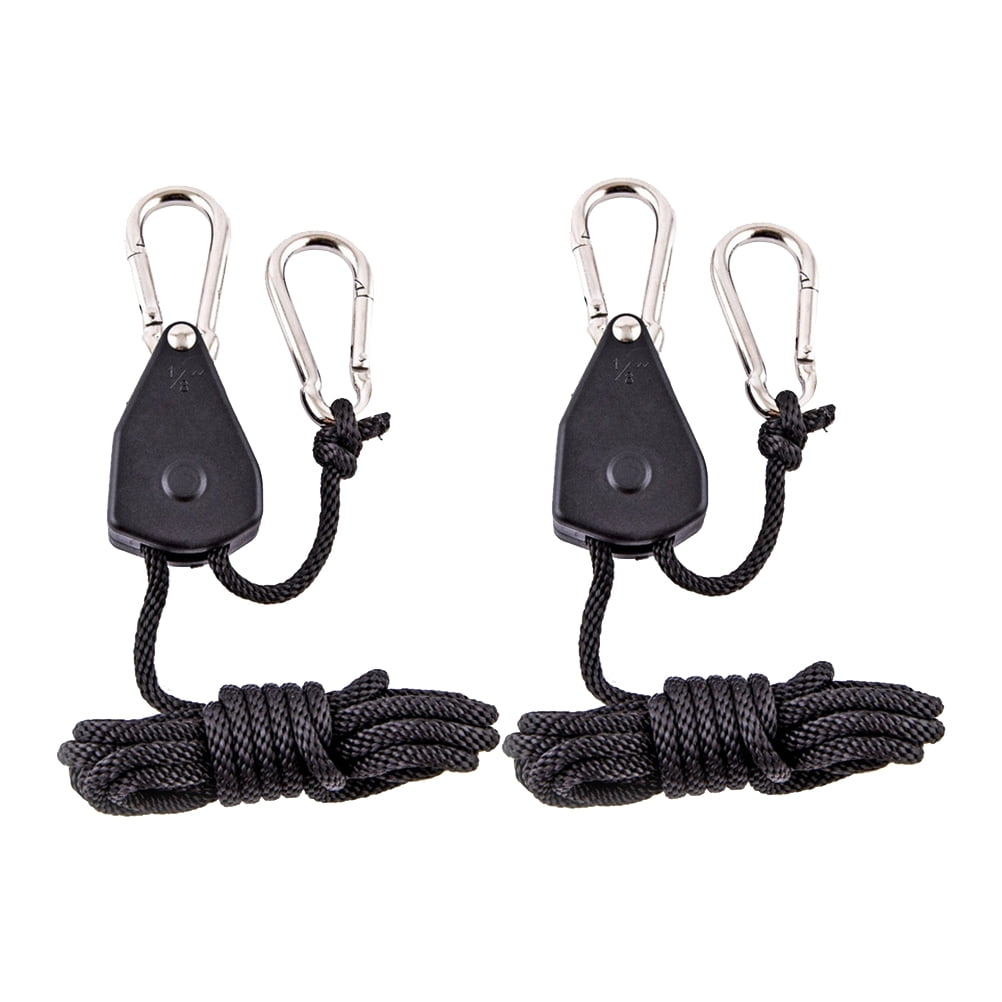 Details about   2Pack Ratchet 1/8 Inch Tie Down Rope Carabiner Hook Clip Hanger 150lb Black V7Z9 