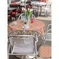 thumbnail image 5 of Outdoor Tablecloths with Umbrella Hole & Zipper, Purple Red Floral Boho Round Tablecloths 60 Inch, Vintage Ethnic Tribe Abstract Art Waterproof Table Cloth, Patio/Pool/Picnic Table Covers, 5 of 8